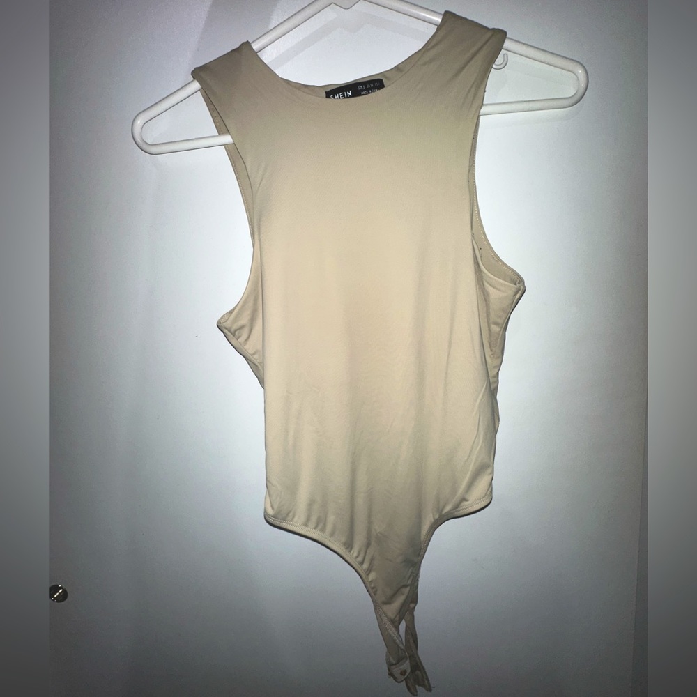 Beige halter bodysuit